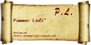 Pammer Leó névjegykártya